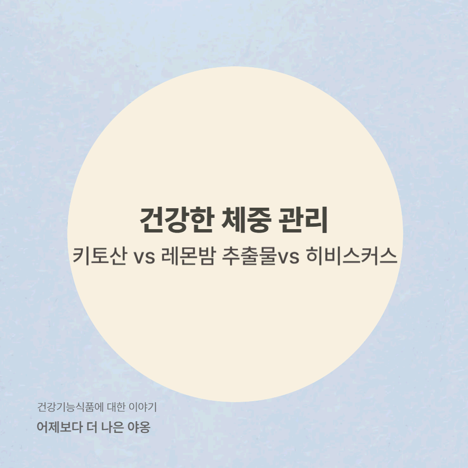 키토산 vs 레몬밤 추출물 vs 히비스커스! 건강한 체중 관리를 위한 최적의 원료는?