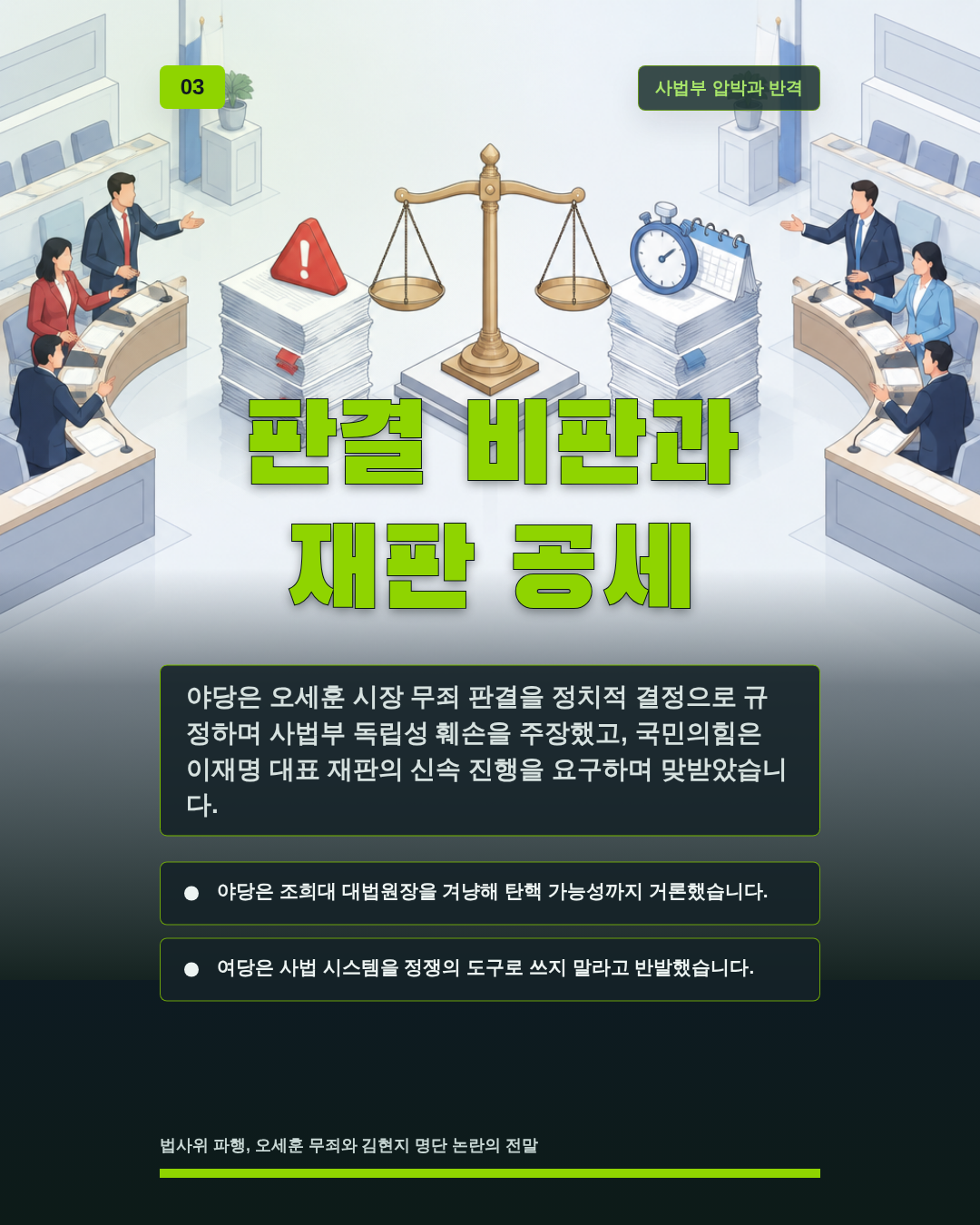 판결 비판과 재판 공세