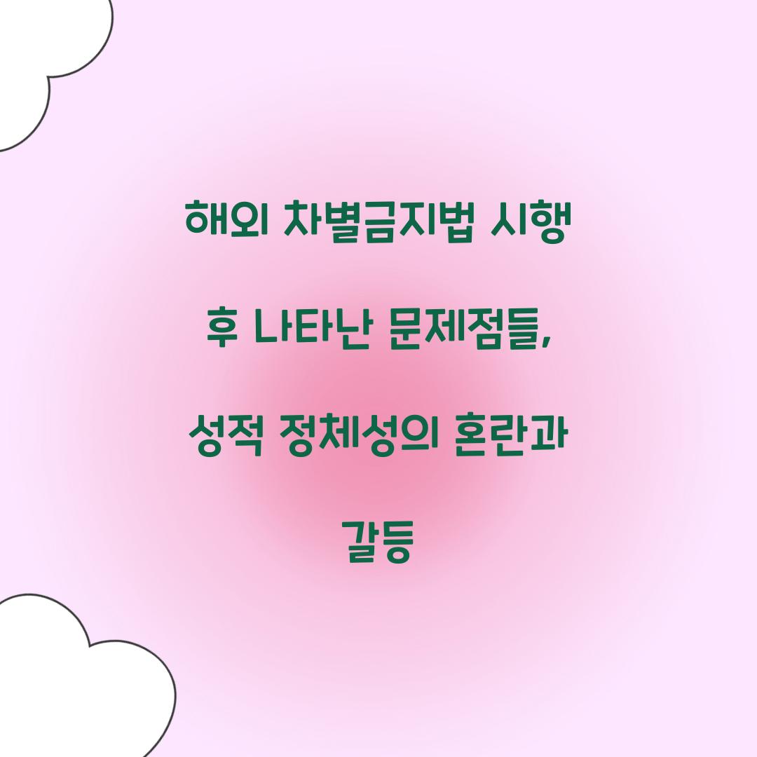 해외 차별금지법 시행 후 나타난 문제점들