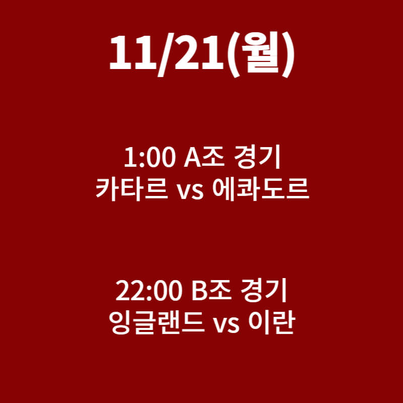 카타르 월드컵 일정