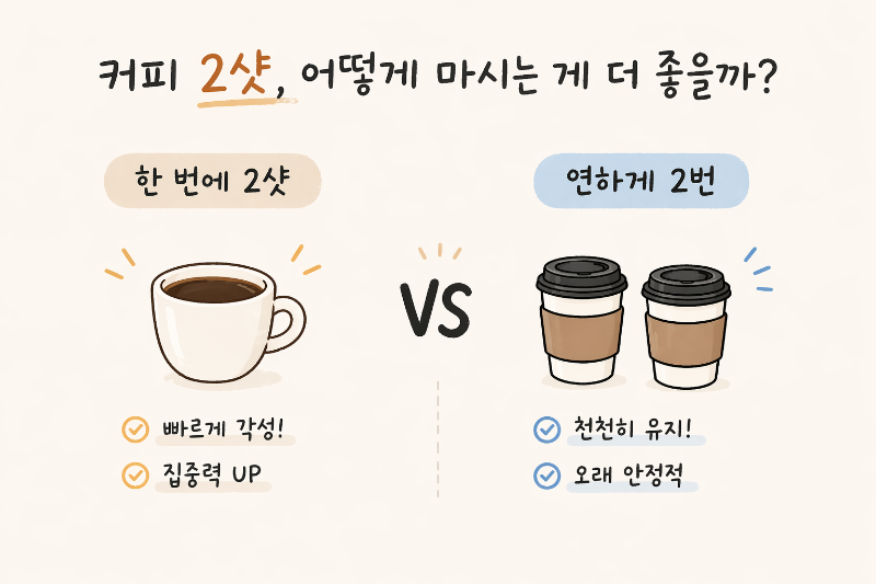 커피 2샷 한 번 vs 연하게 나눠 마시기, 뭐가 더 좋을까?