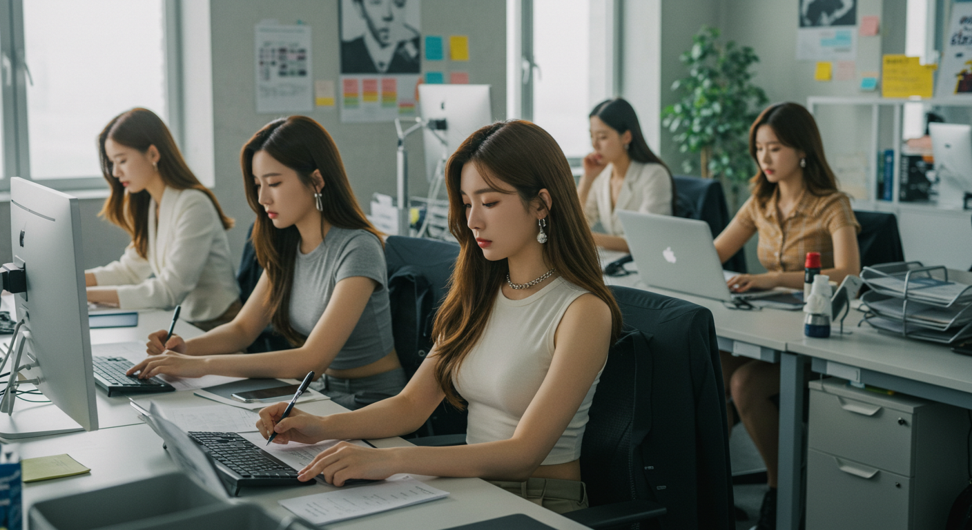 열심히 일하는 직원들.