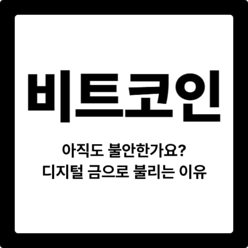비트코인 아직도 불안한가요? 디지털 금으로 불리는 이유