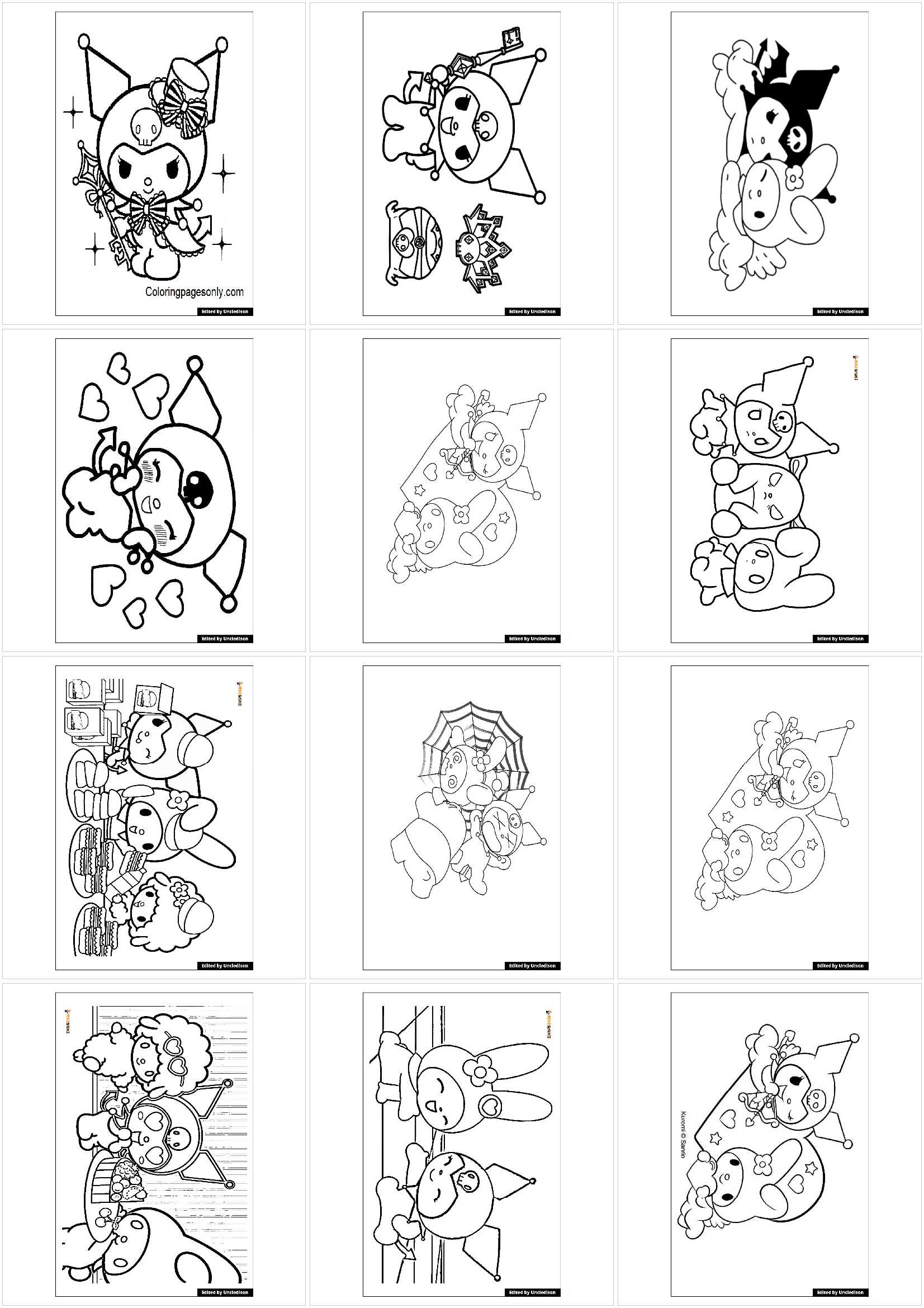 산리오 쿠로미 색칠공부 도안