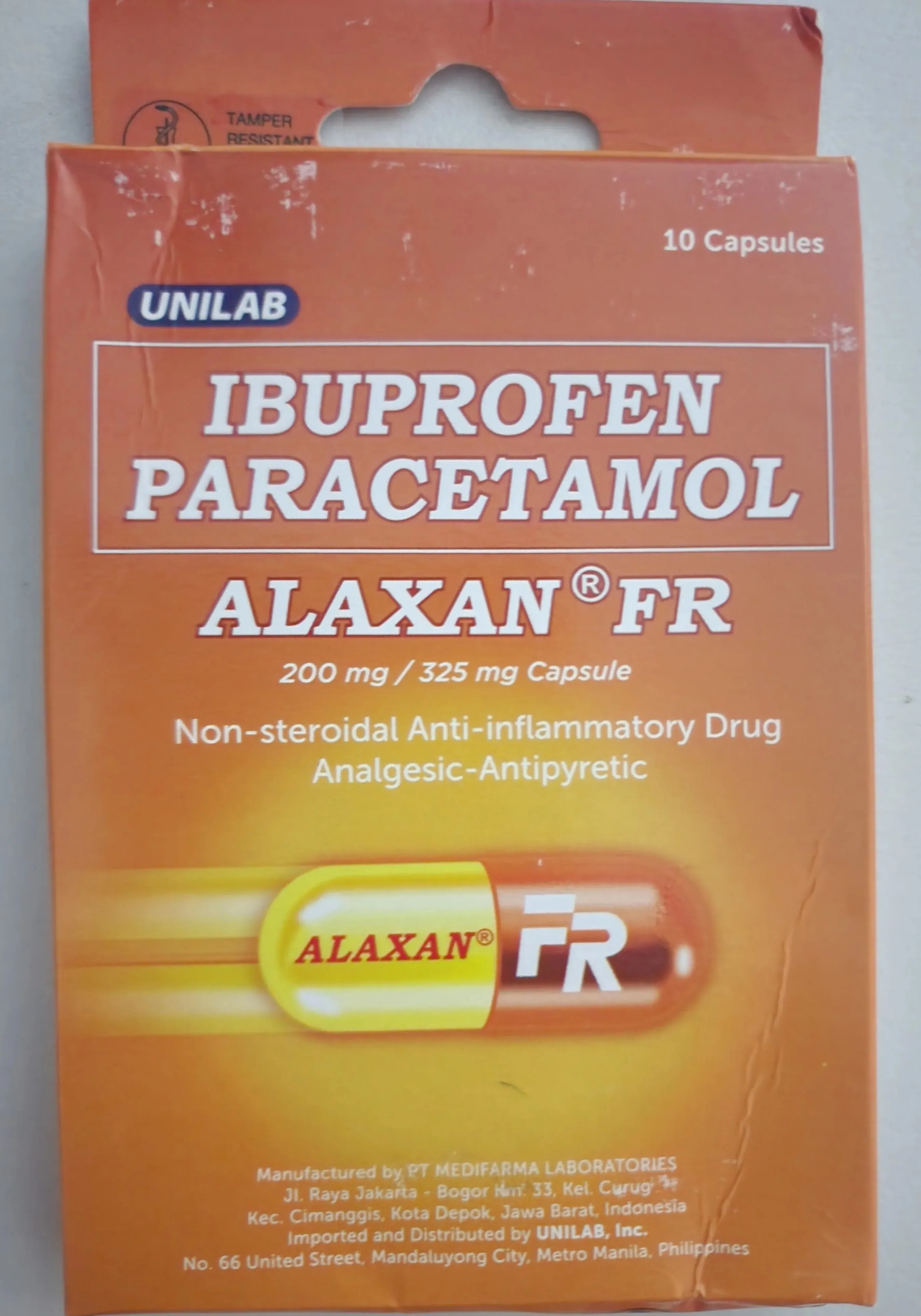필리핀 어른 진통 해열제 Alaxan fr