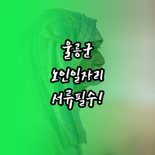울릉군 노인 일자리 신청 서류 및 시..