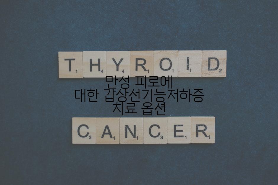 만성 피로에 대한 갑상선기능저하증 치료 옵션
