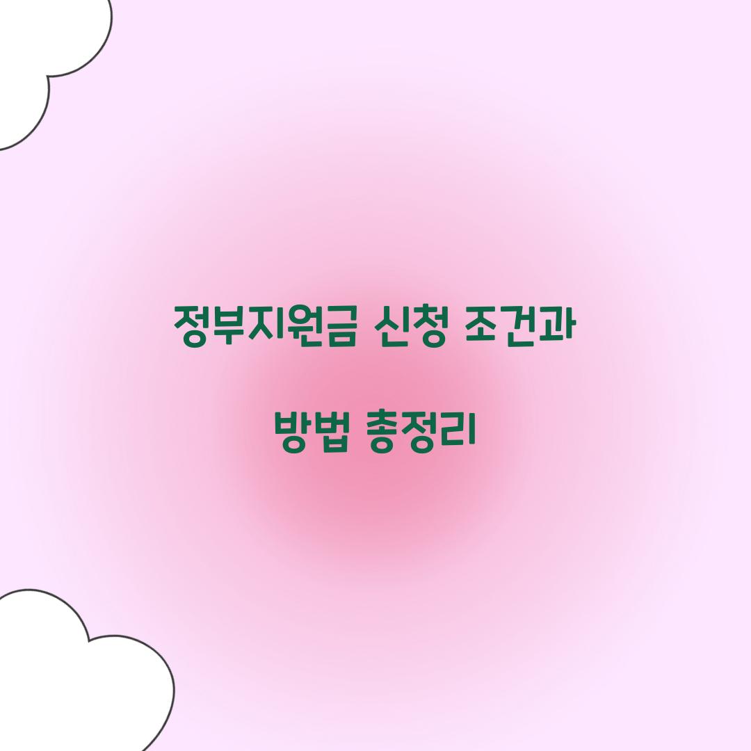 정부지원금 신청