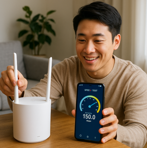 집에서 와이파이 속도높이는 모습