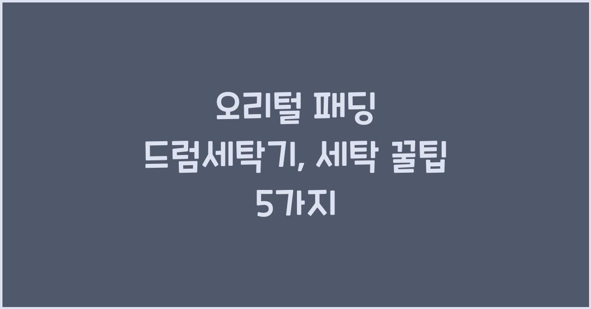 오리털 패딩 드럼세탁기