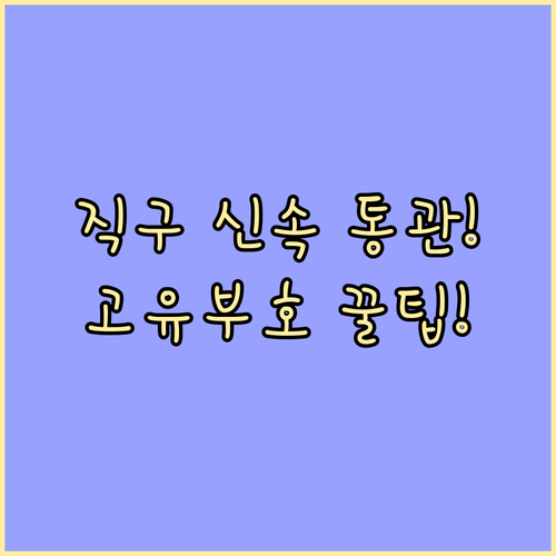 해외 직구 신속 통관을 위한 개인통관..