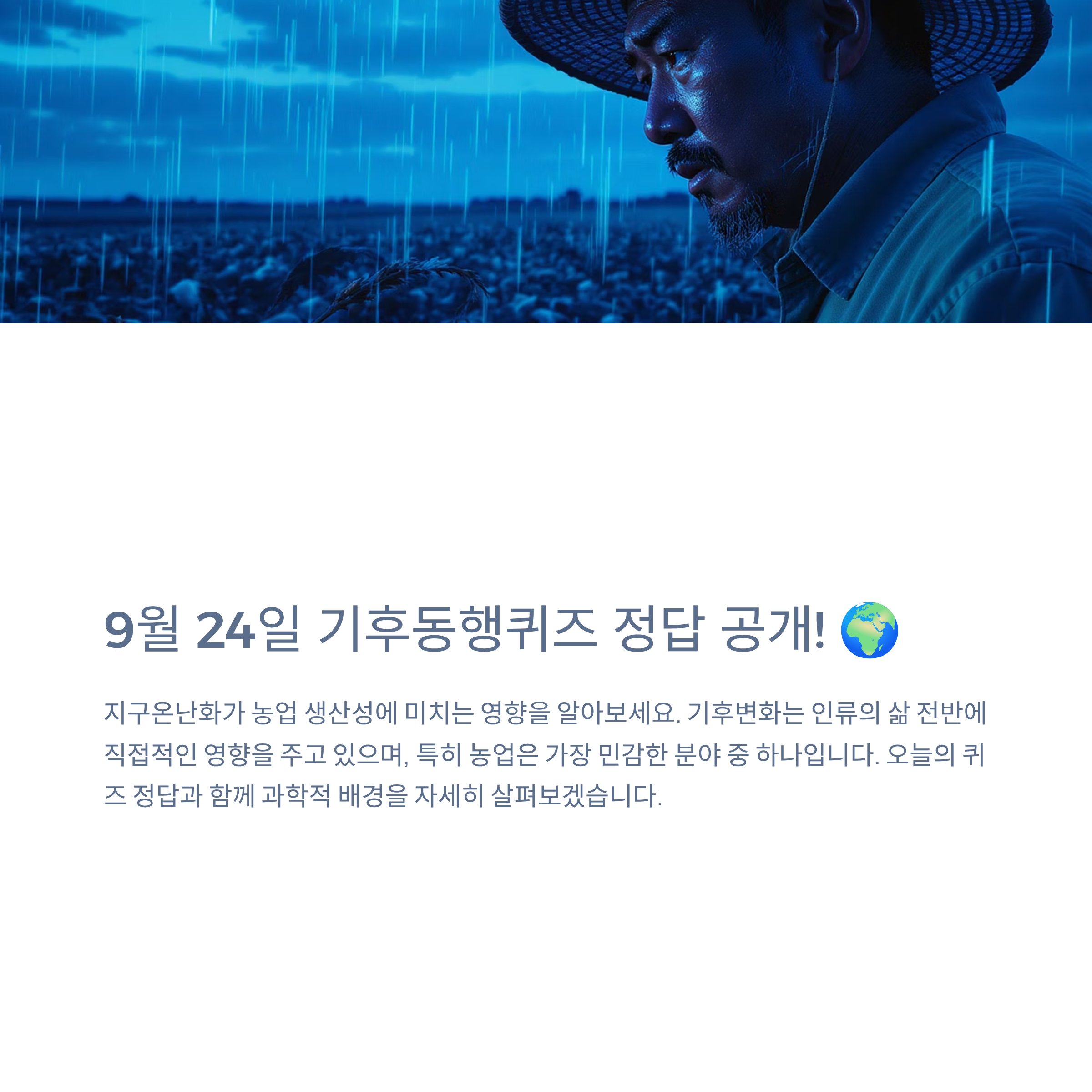 9월 24일 기후동행퀴즈 정답 및 해설