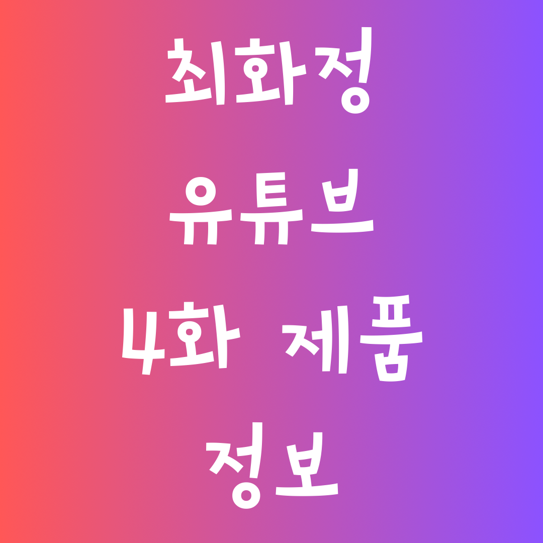최화정 유튜브 정보