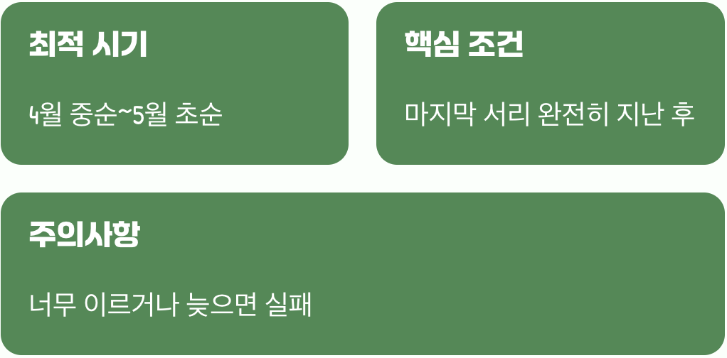 파종의 황금 시간대&amp;#44; 봄의 마지막 기회