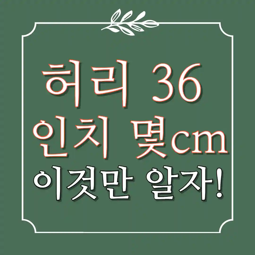 허리 36이면 몇cm