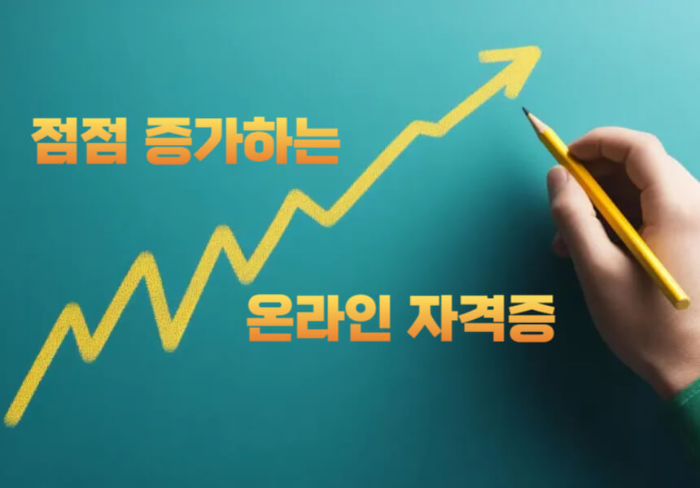 칠판에 우상향 화살표를 필기구로 그리는 사진