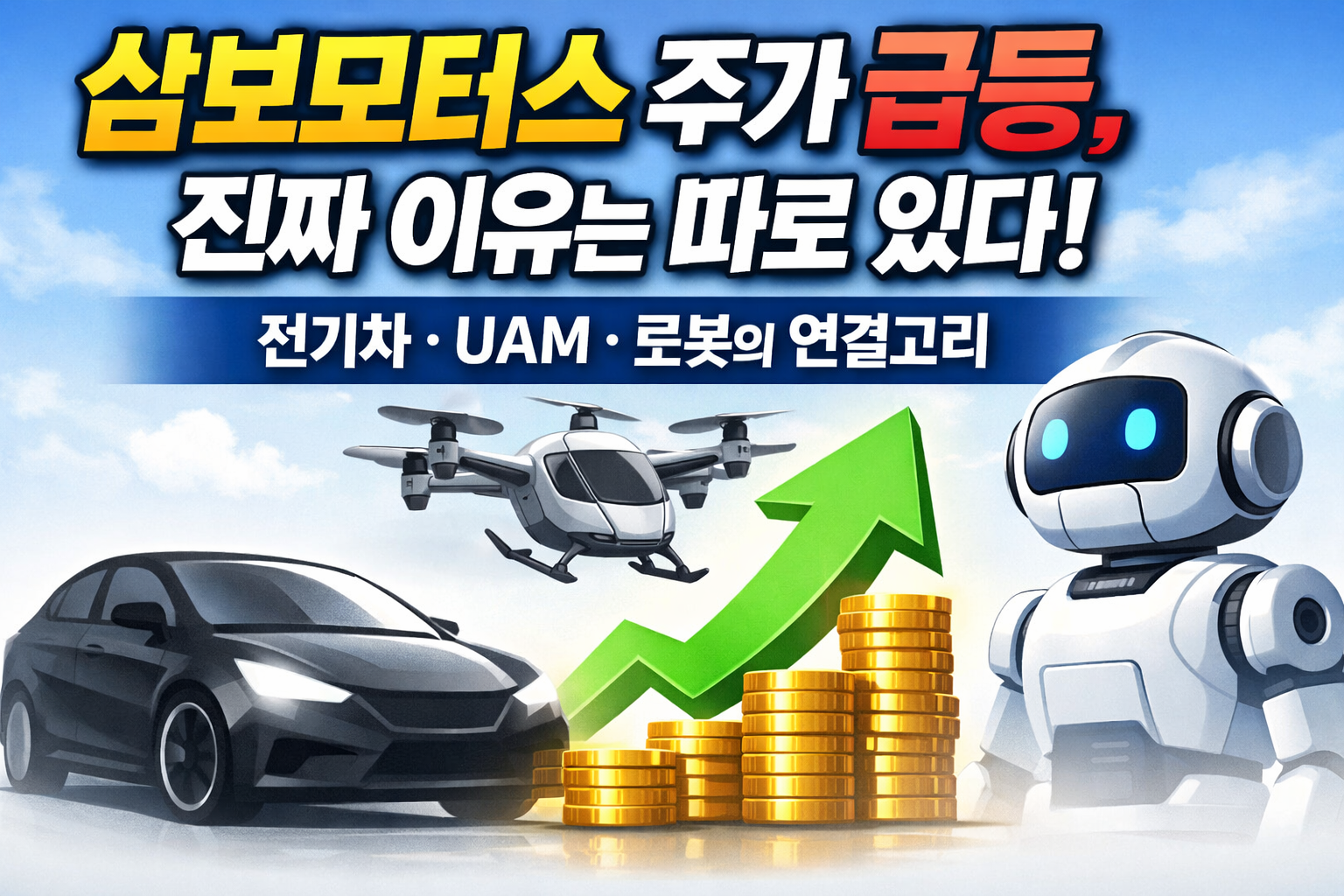 삼보모터스 주가 전망 전기차 전동화 부품과 UAM 로봇 사업 분석