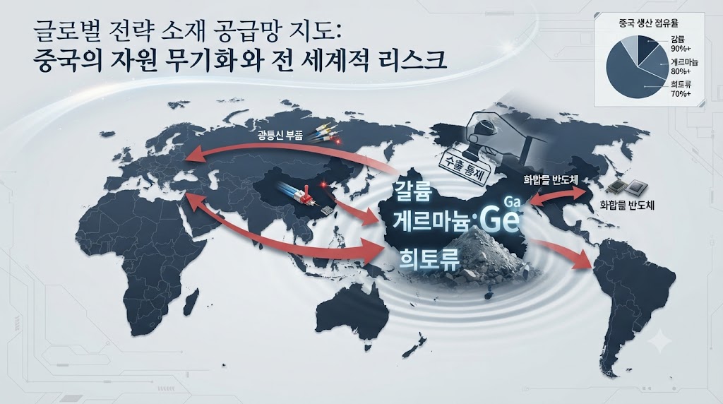 실리콘 웨이퍼 외에도 차세대 반도체에 필수적인 갈륨, 게르마늄, 희토류 등 전략 광물의 글로벌 공급망 현황을 진단합니다. 중국의존도가 절대적인 한국 반도체 산업이 안고 있는 구조적 취약점을 분석합니다.