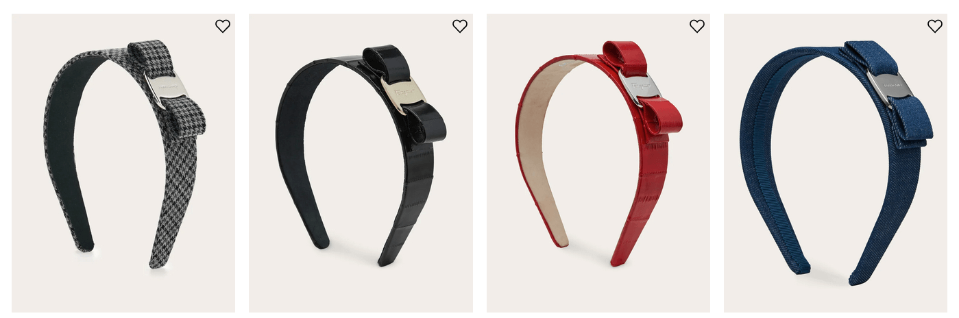 페레가모 머리띠 4종