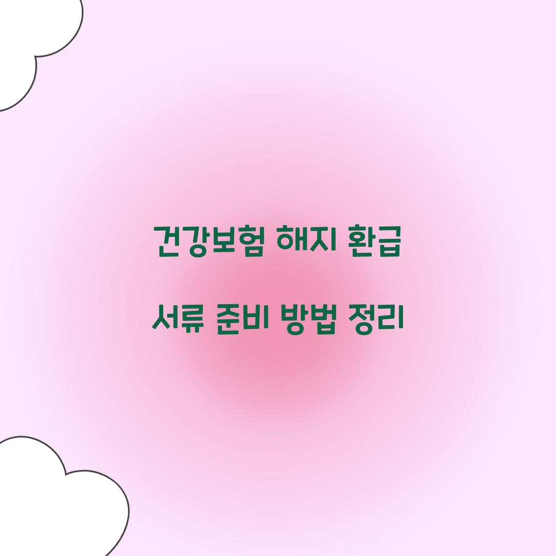 건강보험 해지 환급 서류