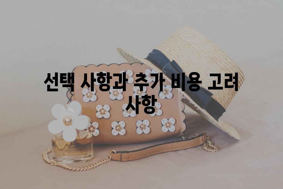 선택 사항과 추가 비용 고려 사항