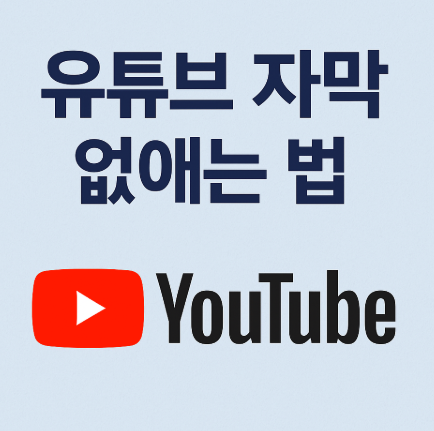 유튜브 자막 없애는법