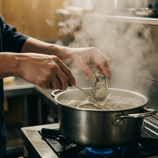 굴 안전 조리와 온도 확인