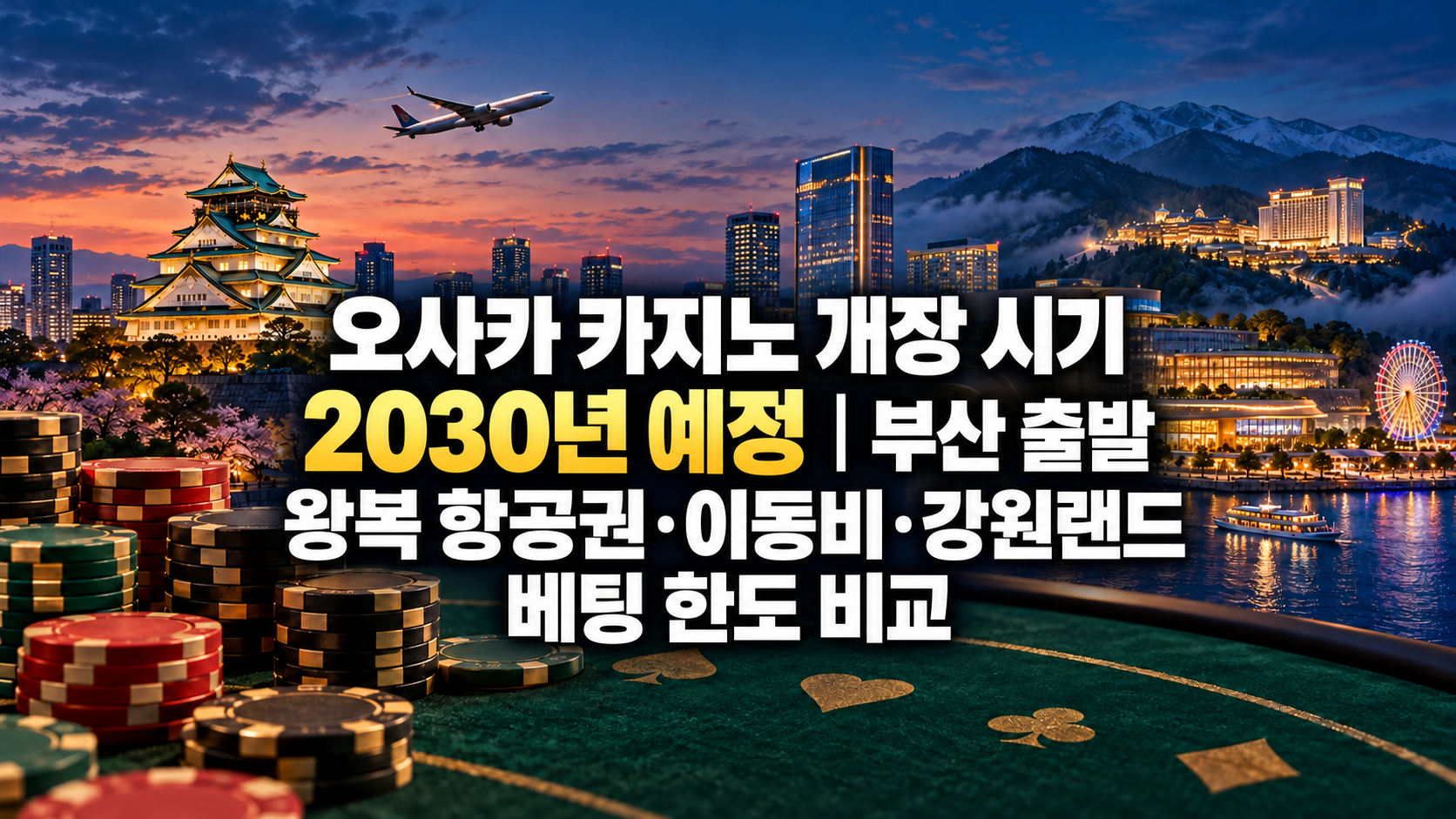 오사카 카지노 개장 시기 2030년 예정|부산 출발 왕복 항공권·이동비·강원랜드 베팅 한도 비교 관련 사진