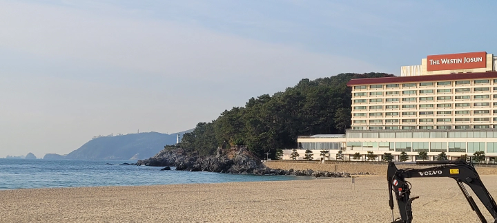 해운대 산책 신라스테이 to 벡스코. 웨스틴 조선 해운대의 모습