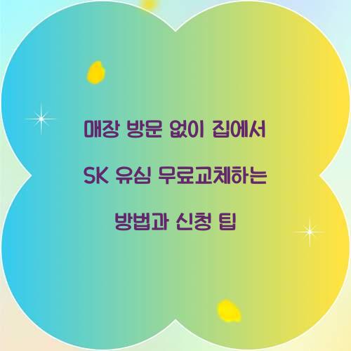 매장 방문 없이 집에서 SK 유심 무료교체하는 방법