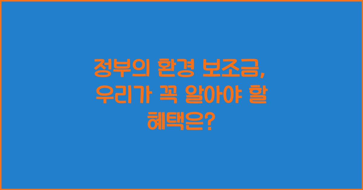 정부의 환경 보조금