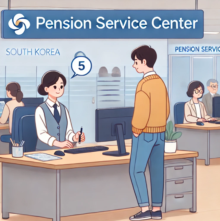 국민연금공단 지사를 방문해 연금 반환일시금을 상담받는 장면