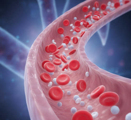 '맑고 깨끗한 혈관 속에서 원활하게 흐르는 혈액