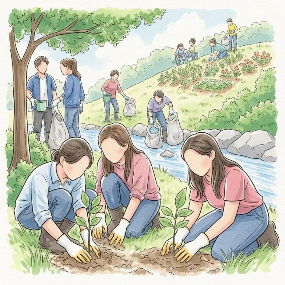 자연을 보호하기 위해 함께 노력하는 사람들