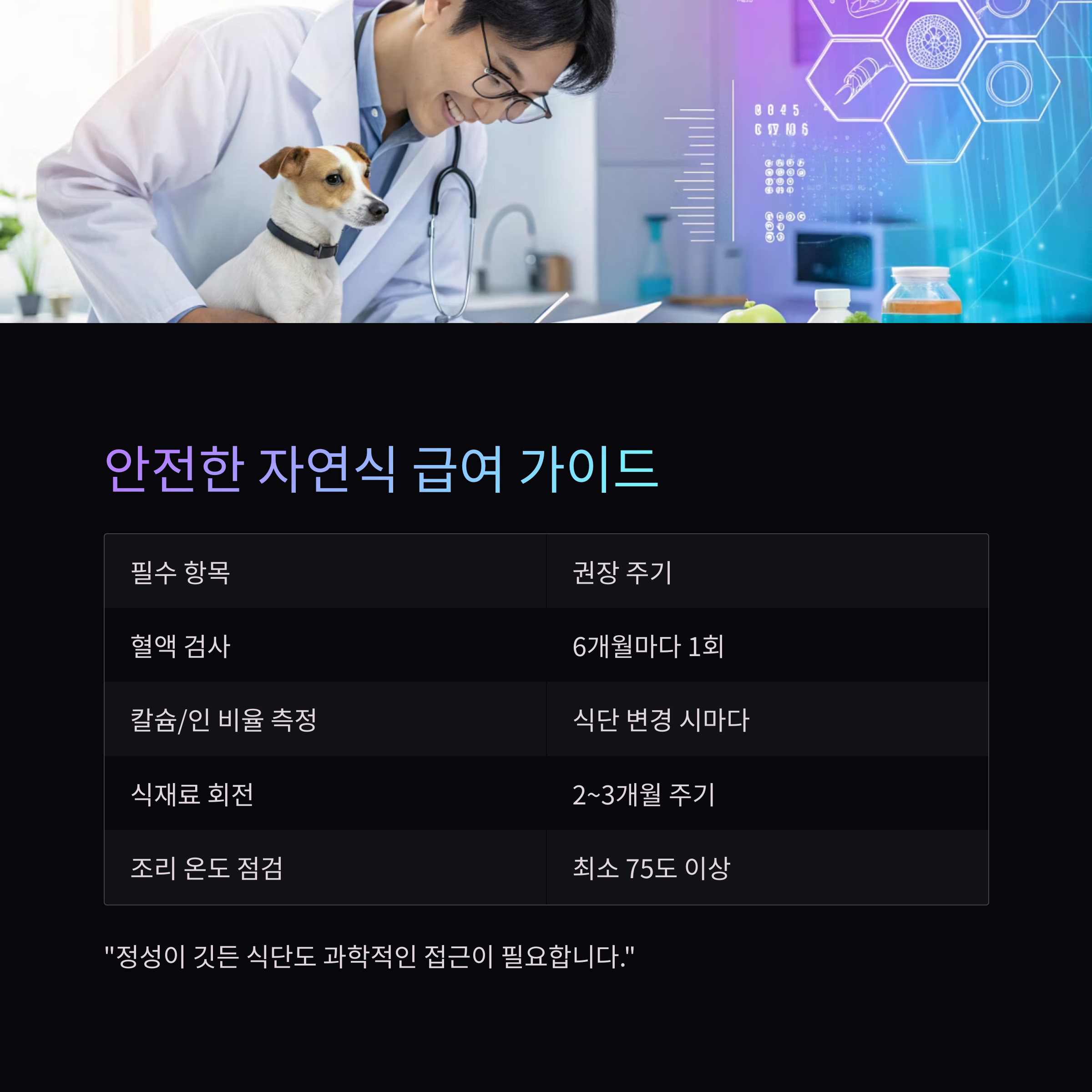 안전한 자연식 급여 가이드