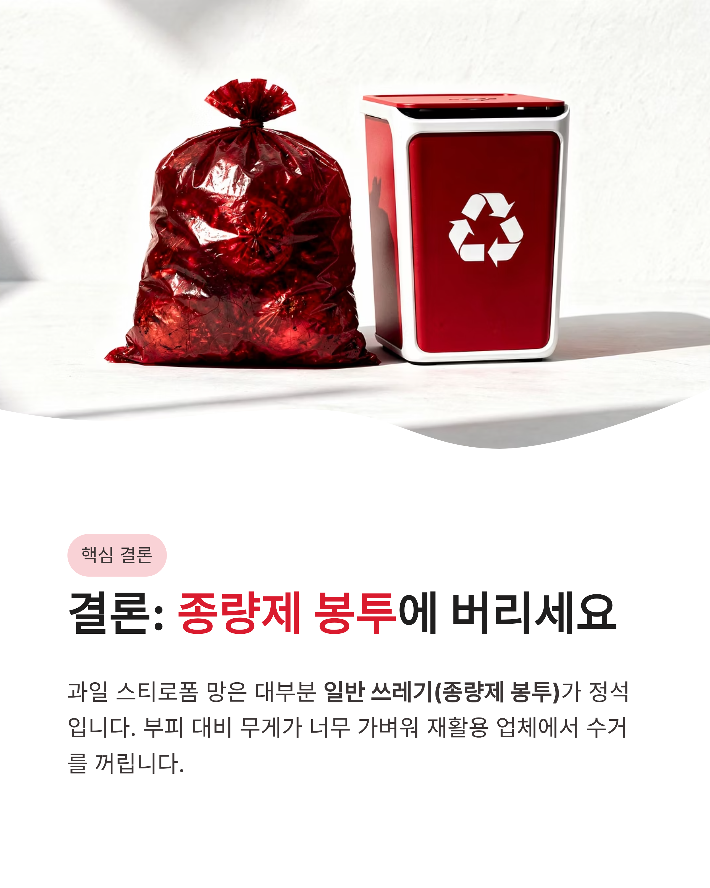 과일 포장재(스티로폼 망) 분리수거 가능 여부, 재활용 안 되는 의외의 이유와 올바른 배출법!