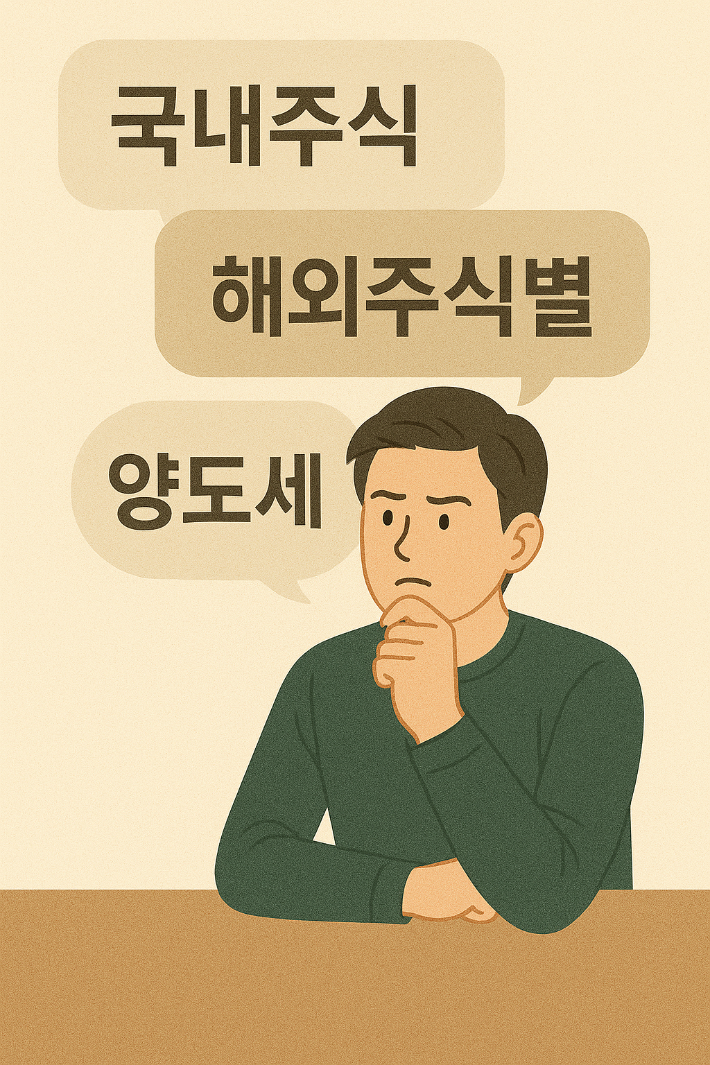 국내주식 해외주식별 양도세에 대해 생각하는 모습