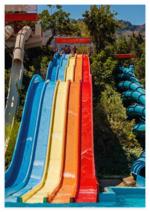 워터파크 슬라이드타기