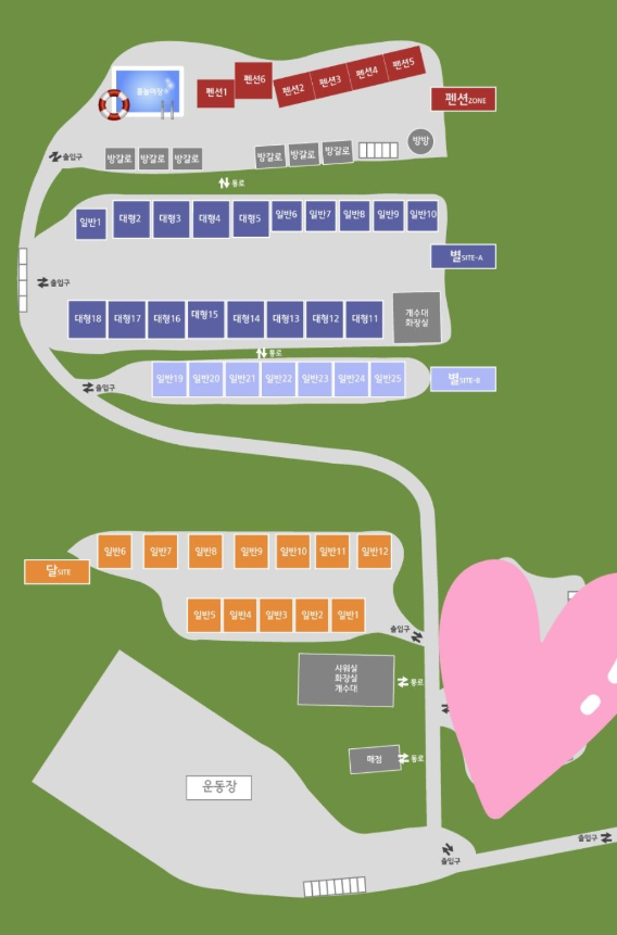 별바라기 캠핑장 배치도