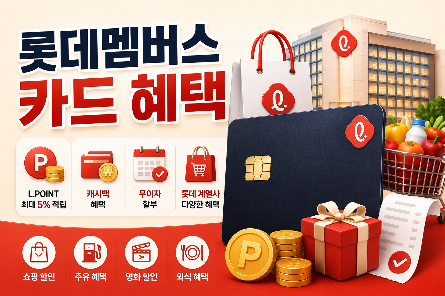 롯데멤버스 카드 혜택 총정리|캐시백·무이자할부·포인트 적립 한눈에 관련 사진