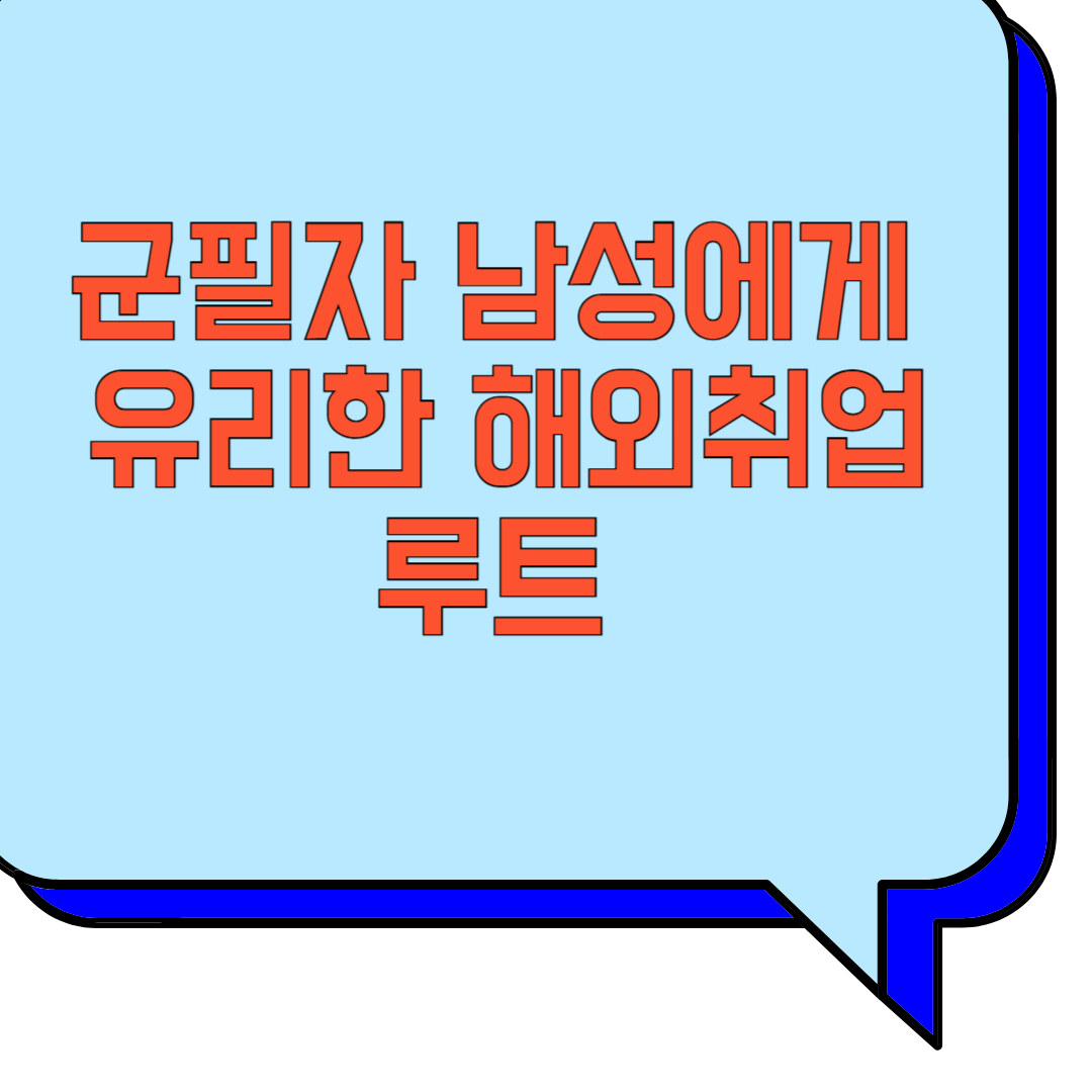 군필자 남성에게 유리한 해외취업 루트 관련 이미지 사진
