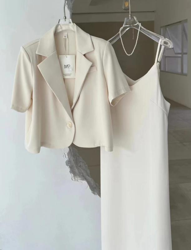 여름 반팔 자켓 나시 원피스 투피스 세트