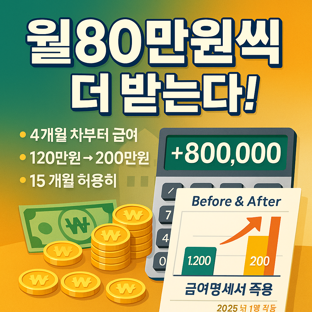 아빠 보너스제 급여 인상! 최대 720만원 혜택 (출처 : 정부브리핑 - 고용노동부 )