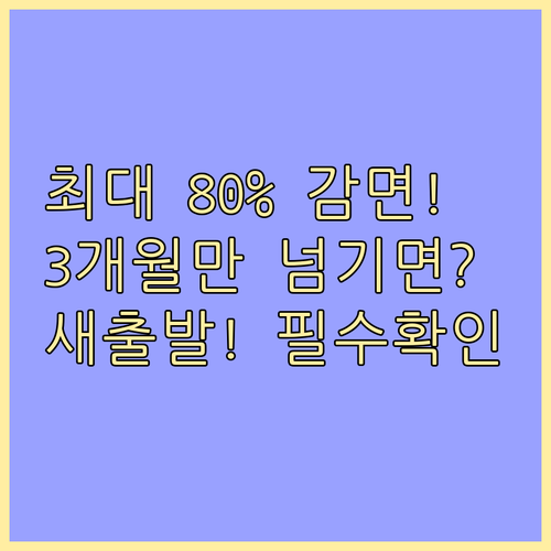 3개월 연체라면 원금 감면? 새출발기..