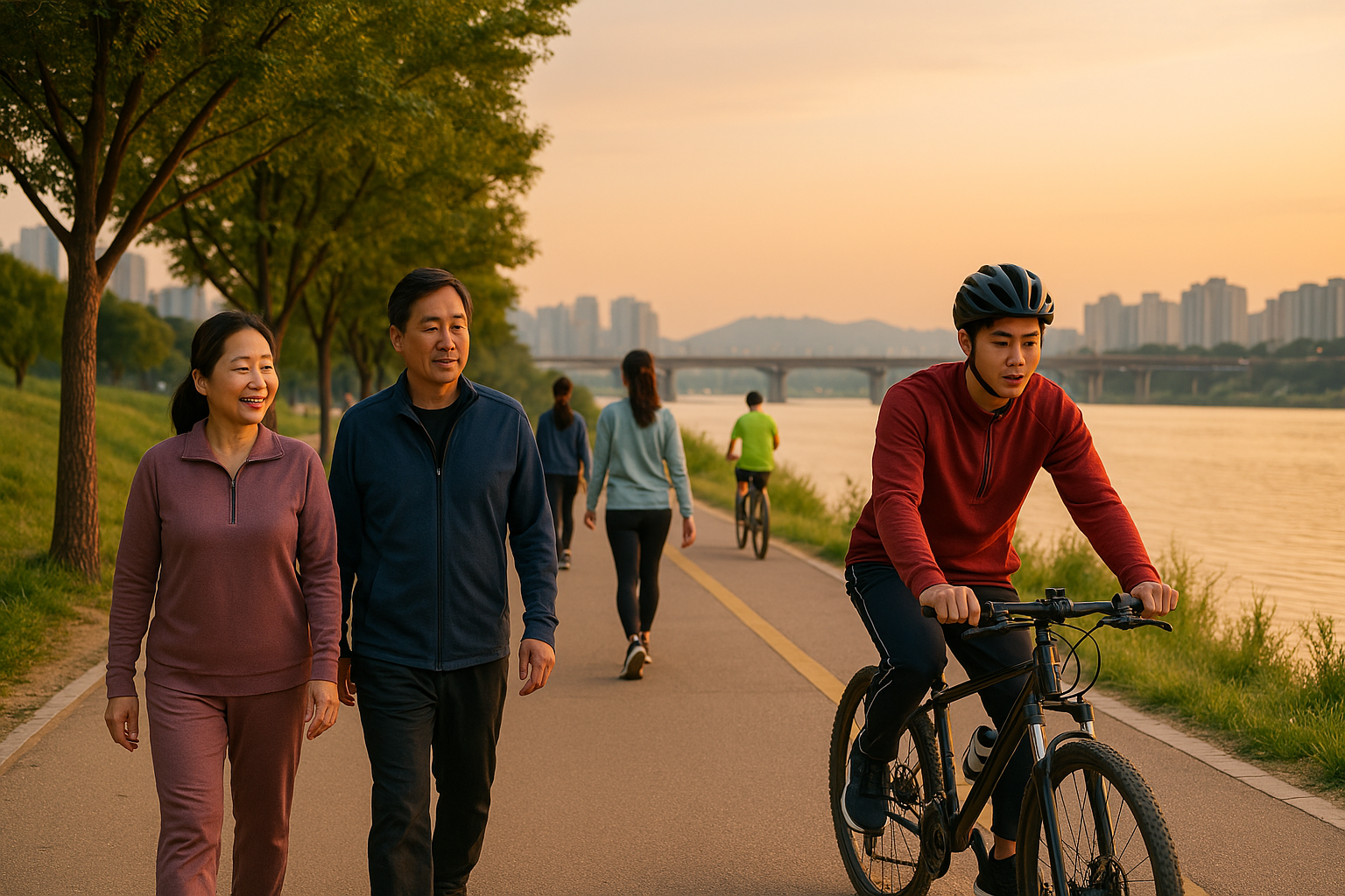 산책하는 사람들