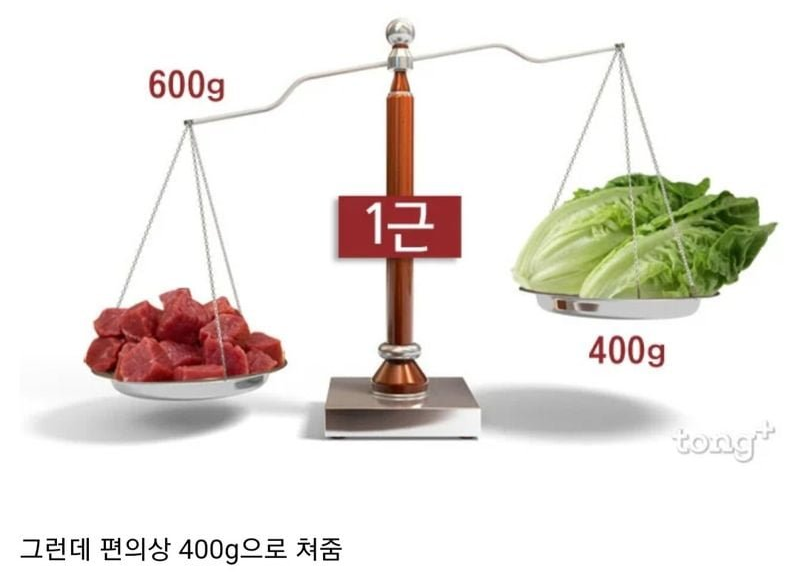 600g
그런데 편의상 400g으로 쳐줌
