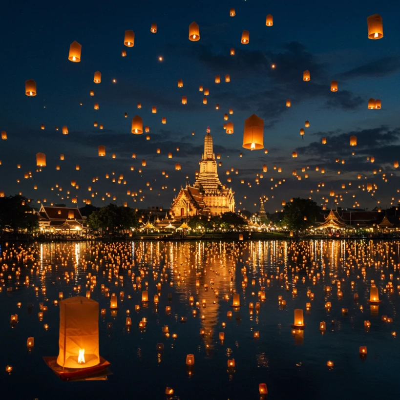 치앙마이 로이크라통 축제 풍등