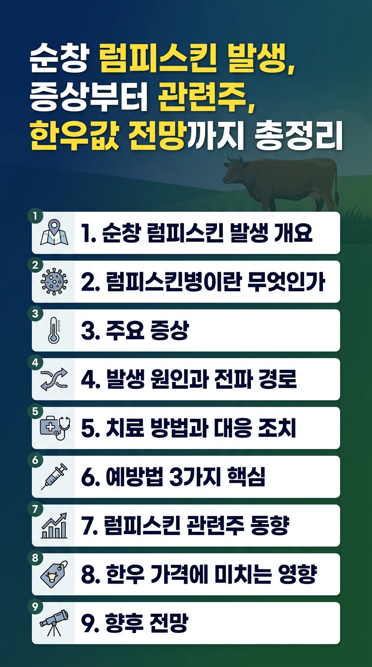 순창 럼피스킨 발생, 증상, 치료, 원인, 예방법, 관련주, 한우 가격 영향 및 향후 전망