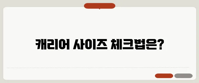 기내용 캐리어 사이즈 주의사항 알아두면 유용해요