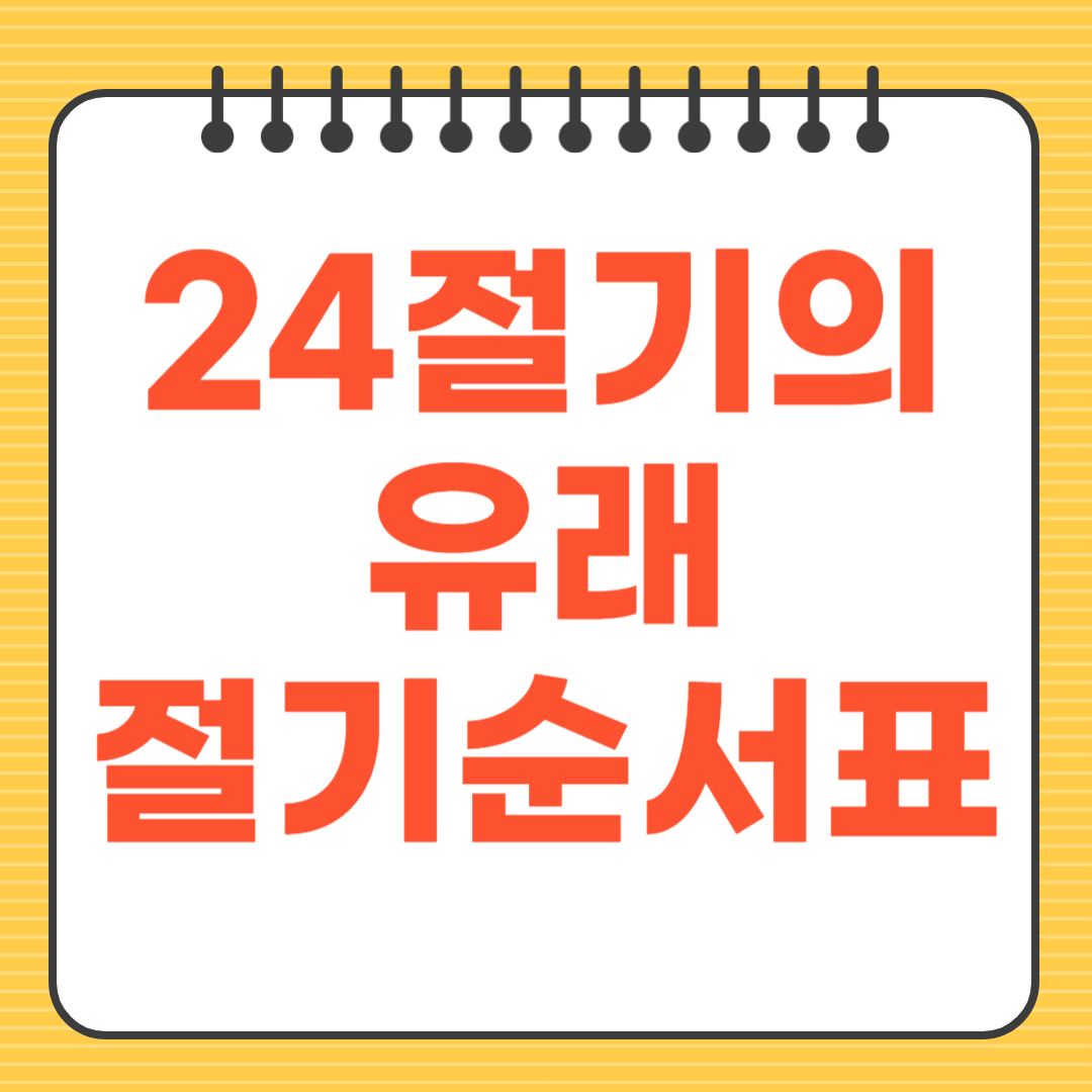 24절기의 유래, 표로 보는 절기 순서
